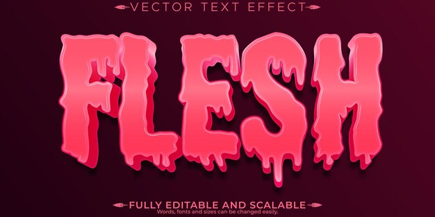 Efecto de texto zombie editable estilo de fuente personalizable de muertos vivientes y terror