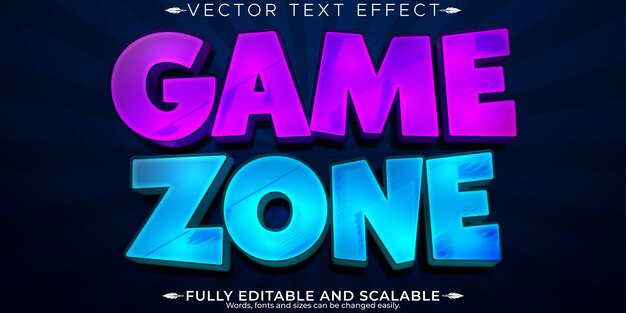 Efecto de texto de la zona de juego estilo de fuente personalizable para juegos y películas editables