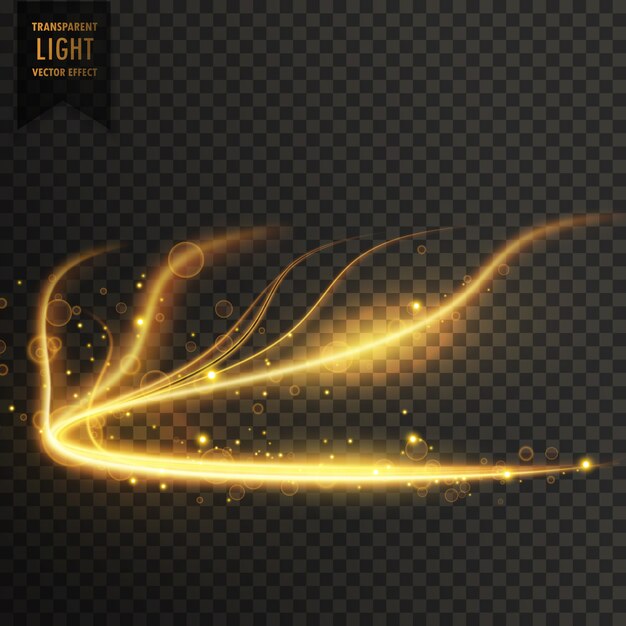 Efecto transparente de luz dorada