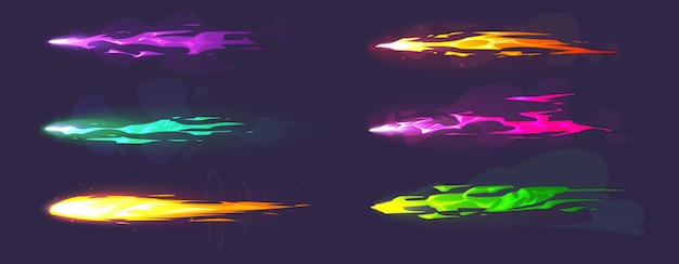 El efecto vfx de disparo de armas de juego o blaster