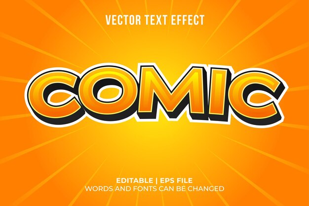 Efectos de texto de estilo cómic editables