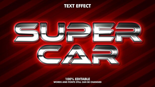 Efectos de texto de la etiqueta engomada del super coche tipo moderno del logotipo de esport