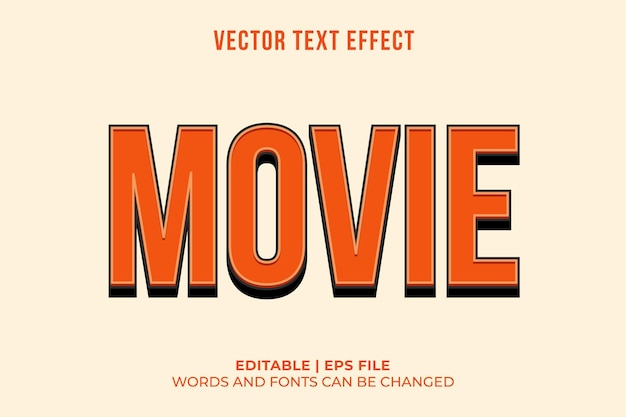 Vector gratuito efectos de texto de películas editables