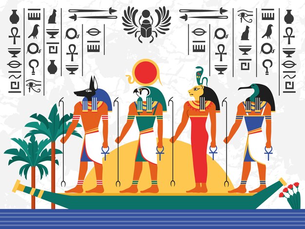 Egipto plana ilustración colorida