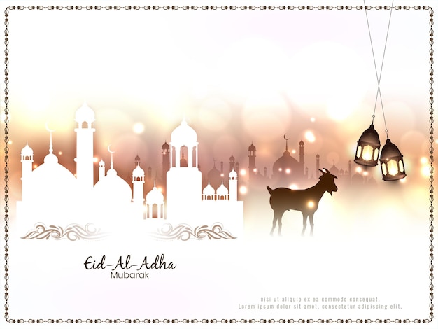 Vector gratuito eid al adha mubarak festival islámico fondo de la mezquita bakrid