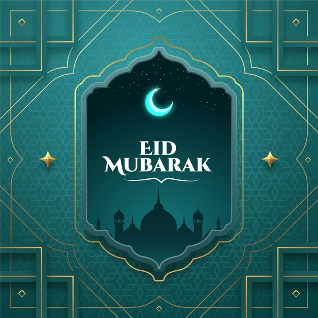 Eid al-fitr realista - ilustración de eid mubarak