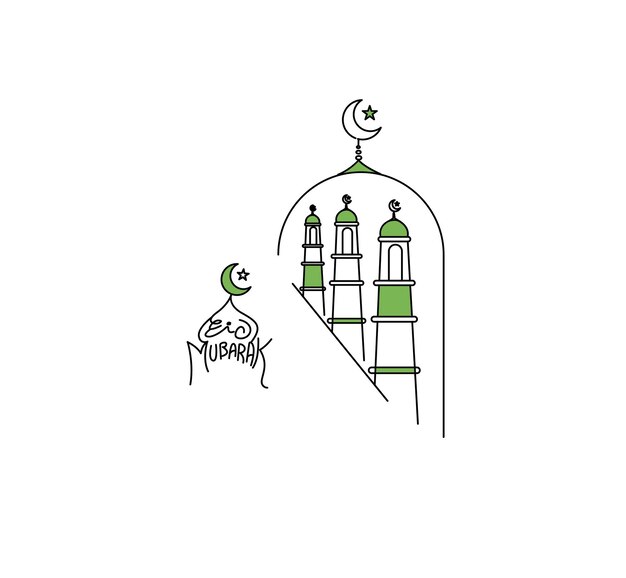 Eid alfitr Eid Mubarak Decorativo Festival Elemento Vector ilustración