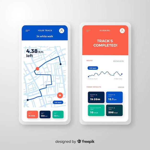 Ejecutando aplicación móvil infografía estilo plano.
