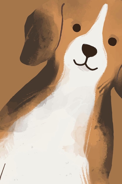 Ejemplo dibujado mano linda del vector del fondo del perro beagle