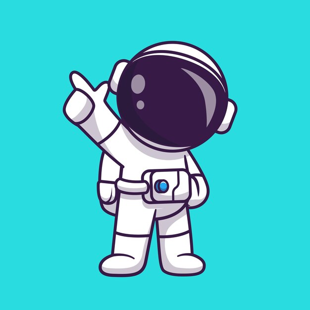 Ejemplo lindo del icono del vector de la historieta de la danza del astronauta. Concepto de icono de ciencia de tecnología aislado Vector Premium. Estilo de dibujos animados plana