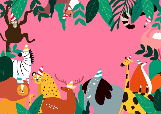 Ejemplo del vector de la plantilla del tema de la celebración de los animales