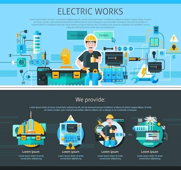 Electricista one page design