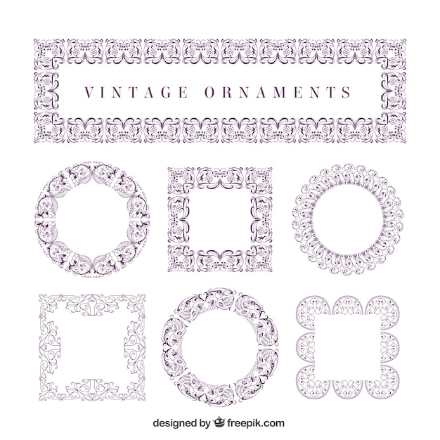 Elegant purple ornamental brushes