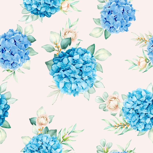 Elegante acuarela floral de patrones sin fisuras