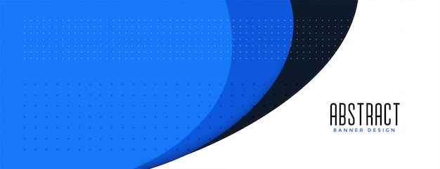 Vector gratuito elegante banner ancho ondulado azul con espacio de texto