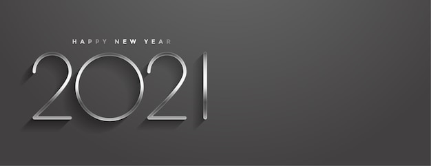 Vector gratuito elegante banner de estilo minimalista feliz año nuevo
