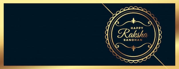 Vector gratuito elegante banner de festival raksha bandhan dorado