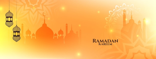 Elegante banner islámico de ramadán kareem