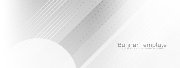 Elegante banner de moda geométrico de rayas de color blanco brillante