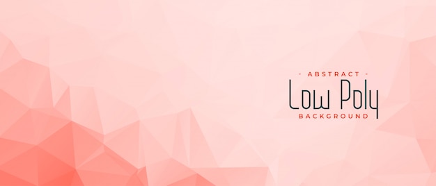 Vector gratuito elegante banner rosa de baja poli con espacio de texto