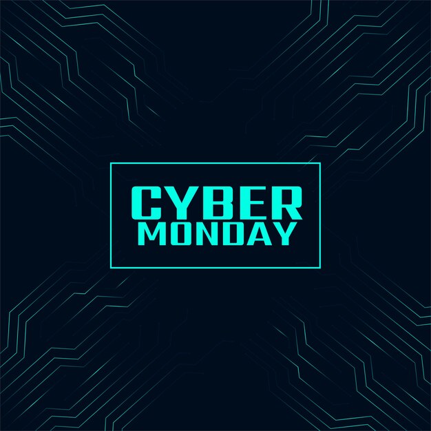 Elegante banner de tecnología digital cyber monday