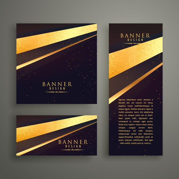 Elegante colección de banners de lujo en formas diferentes