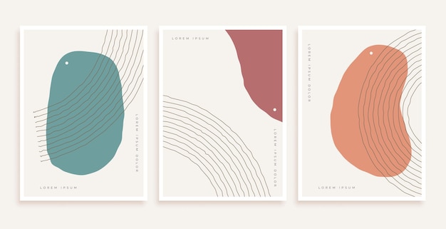elegante colección de carteles boho geométricos abstractos en estilo vintage