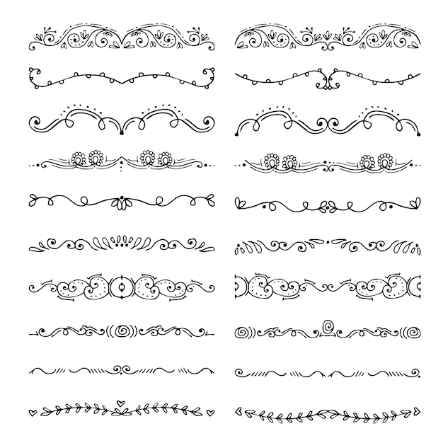 Vector gratuito elegante colección de divisores ornamentales