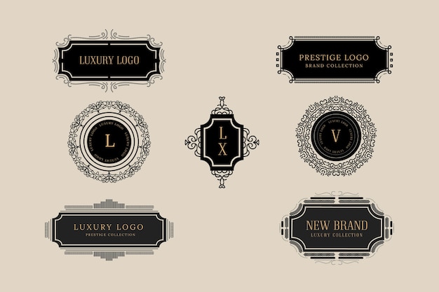 Vector gratuito elegante colección de logotipos vintage