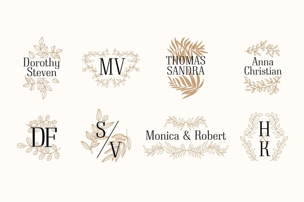 Elegante colección de monogramas de boda