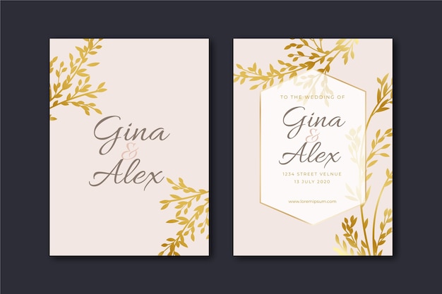 Vector gratuito elegante colección de plantillas de invitación de boda