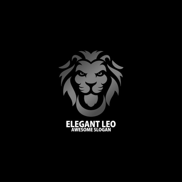 Vector gratuito elegante color degradado de diseño de logotipo de leo