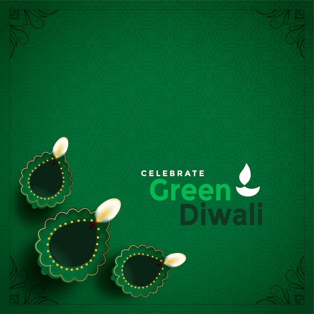 Elegante concepto de diwali verde hermosa ilustración