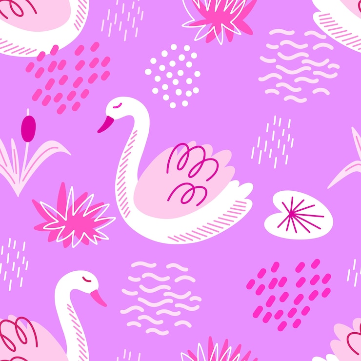 Vector gratuito elegante concepto de patrón de cisne