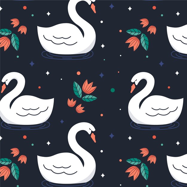 Elegante concepto de patrón de cisne