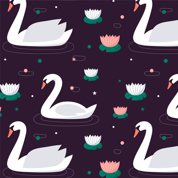 Elegante concepto de patrón de cisne