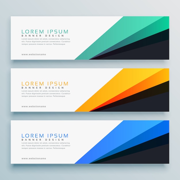 elegante conjunto de diseño de vector de tres encabezados