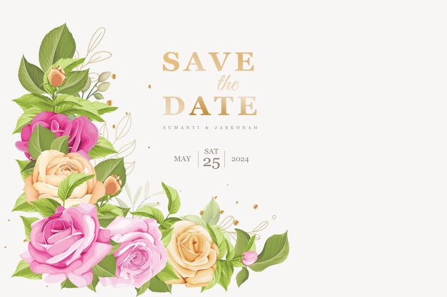 elegante corona y fondo tarjeta floral de verano