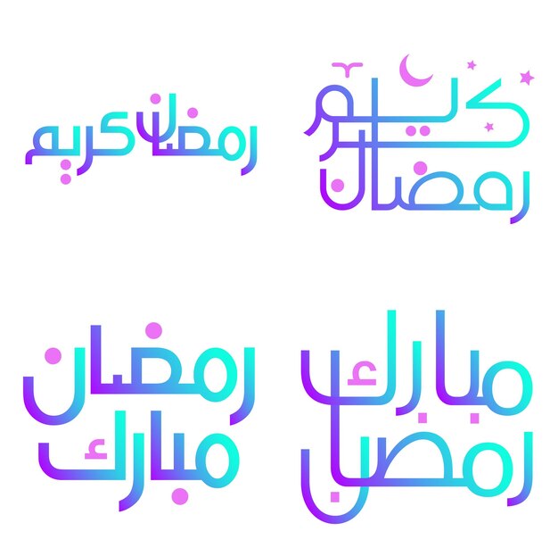 Elegante degradado Ramadan Kareem Vector Design con caligrafía islámica
