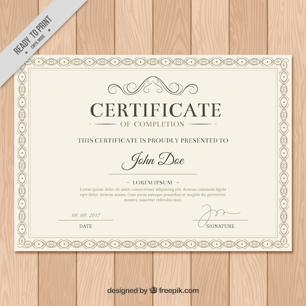 Elegante diploma en estilo vintage