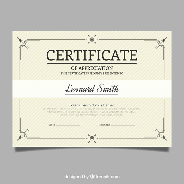 Elegante diploma en estilo vintage 
