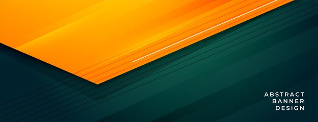 Elegante diseño de banner abstracto verde y naranja