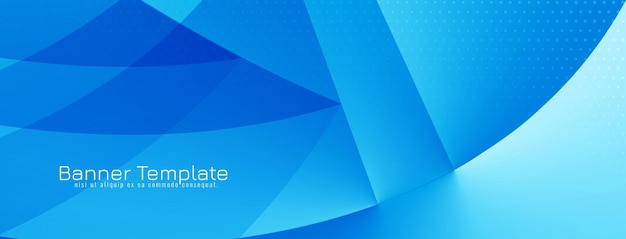 Elegante diseño de banner de color azul de estilo de onda decorativa