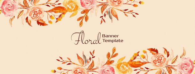 Elegante diseño de banner floral hermoso