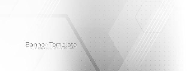 Elegante diseño de banner de forma geométrica de color blanco moderno