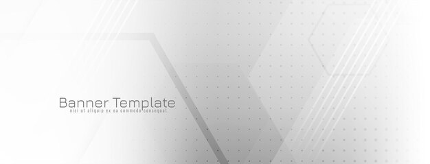 Elegante diseño de banner de forma geométrica de color blanco moderno