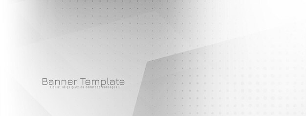 Elegante diseño de banner geométrico de color blanco brillante