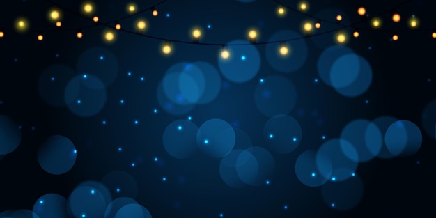 Vector gratuito elegante diseño de banner de luces navideñas