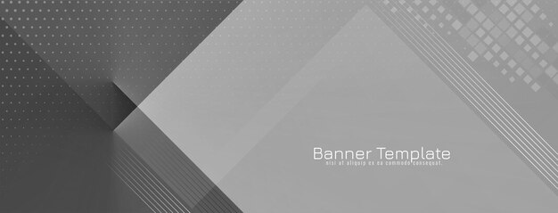 Elegante diseño de banner de negocios geométricos de color gris elegante