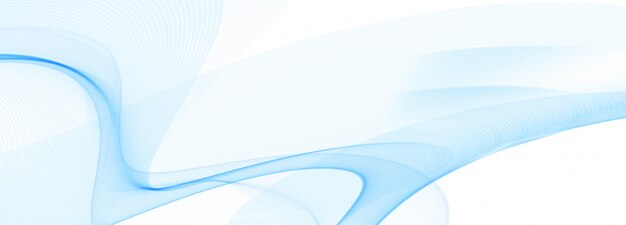 Elegante diseño de banner de onda que fluye azul